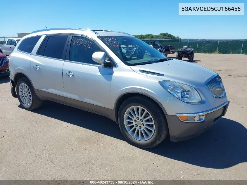 2012 Buick Enclave Leather VIN: 5GAKVCED5CJ166456 Lot: 40243739