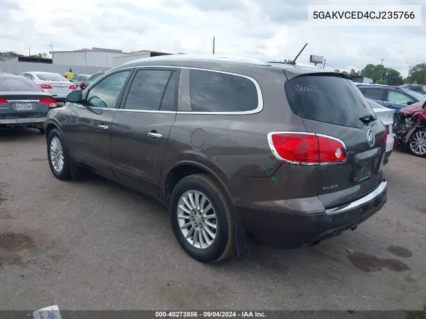 2012 Buick Enclave Leather VIN: 5GAKVCED4CJ235766 Lot: 40273856