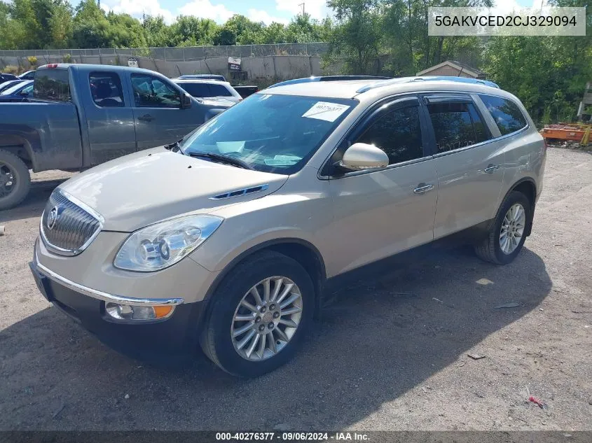 2012 Buick Enclave Leather VIN: 5GAKVCED2CJ329094 Lot: 40276377