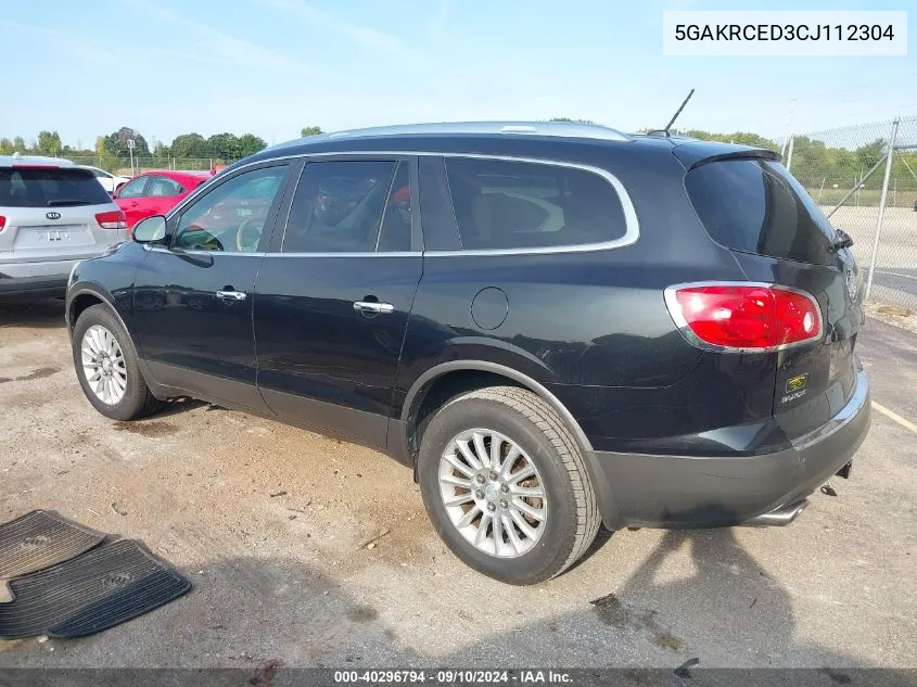 2012 Buick Enclave VIN: 5GAKRCED3CJ112304 Lot: 40296794