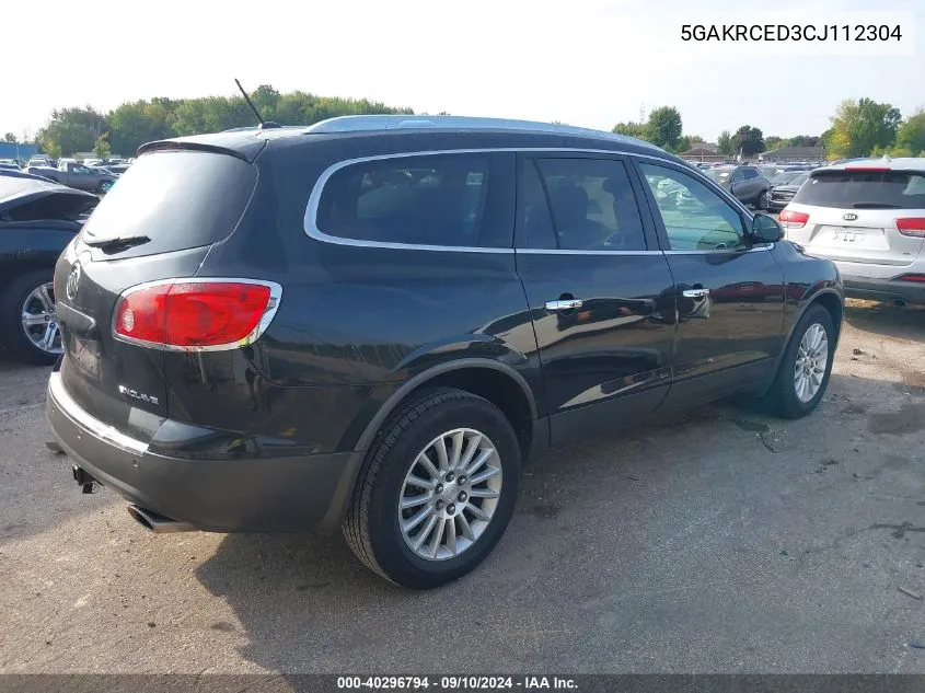 2012 Buick Enclave VIN: 5GAKRCED3CJ112304 Lot: 40296794