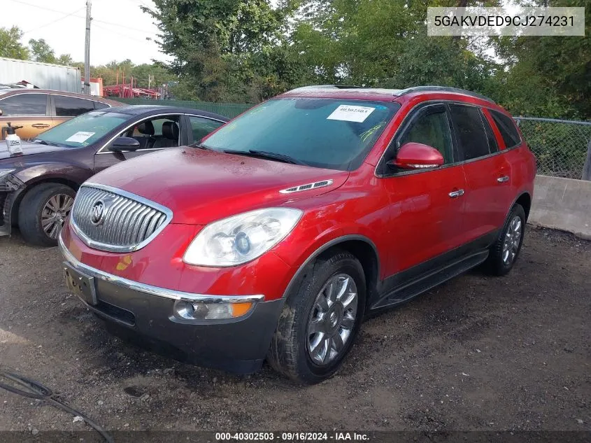 2012 Buick Enclave Premium VIN: 5GAKVDED9CJ274231 Lot: 40302503