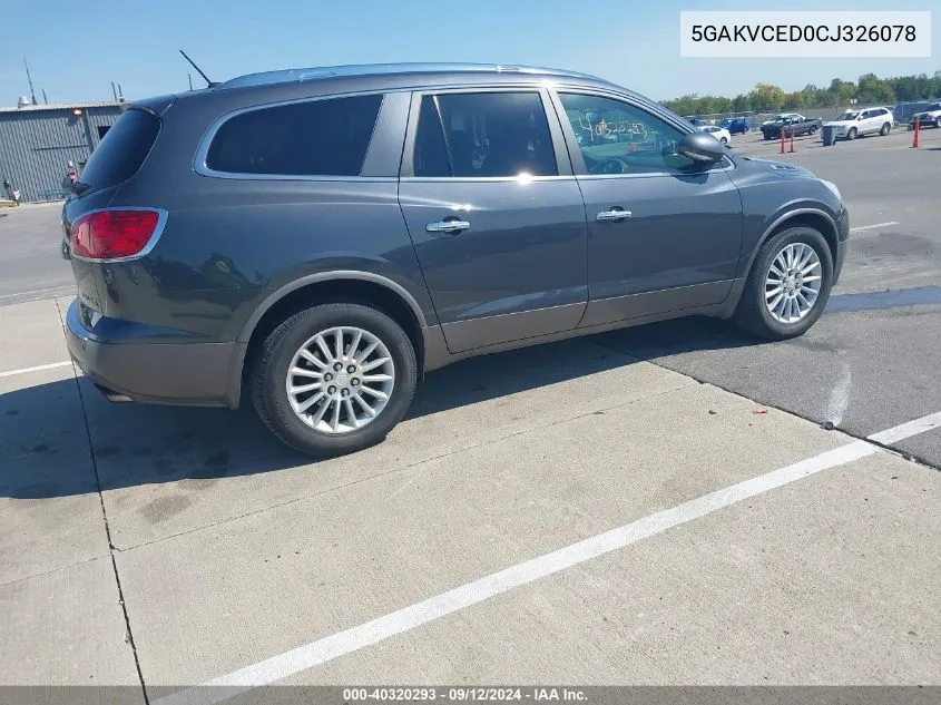 5GAKVCED0CJ326078 2012 Buick Enclave