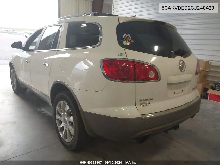 2012 Buick Enclave Premium VIN: 5GAKVDED2CJ240423 Lot: 40326907