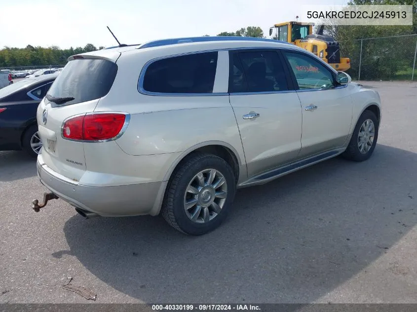 2012 Buick Enclave Leather VIN: 5GAKRCED2CJ245913 Lot: 40330199