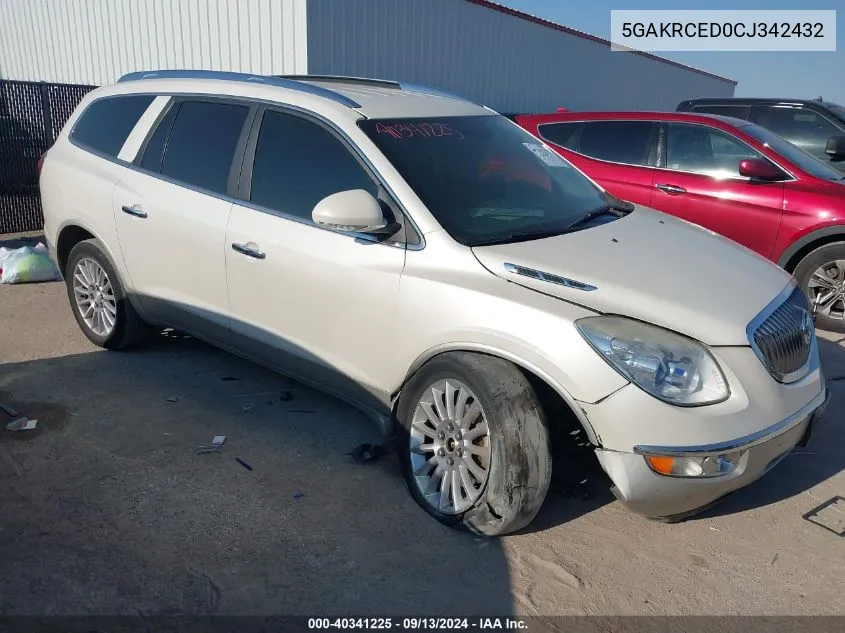 2012 Buick Enclave VIN: 5GAKRCED0CJ342432 Lot: 40341225