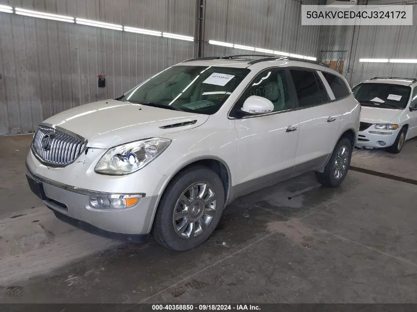 5GAKVCED4CJ324172 2012 Buick Enclave Leather