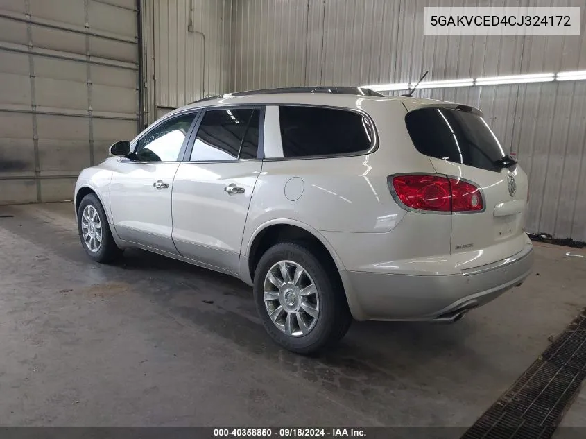 2012 Buick Enclave Leather VIN: 5GAKVCED4CJ324172 Lot: 40358850