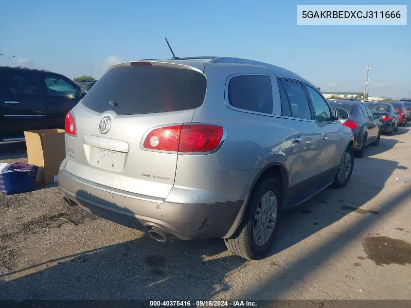 2012 Buick Enclave Convenience VIN: 5GAKRBEDXCJ311666 Lot: 40375416