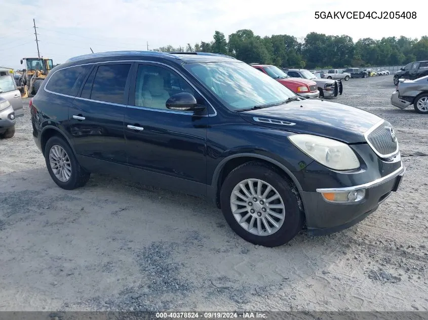 2012 Buick Enclave Leather VIN: 5GAKVCED4CJ205408 Lot: 40378524