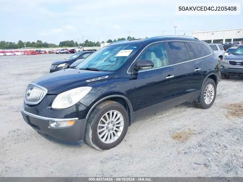 2012 Buick Enclave Leather VIN: 5GAKVCED4CJ205408 Lot: 40378524