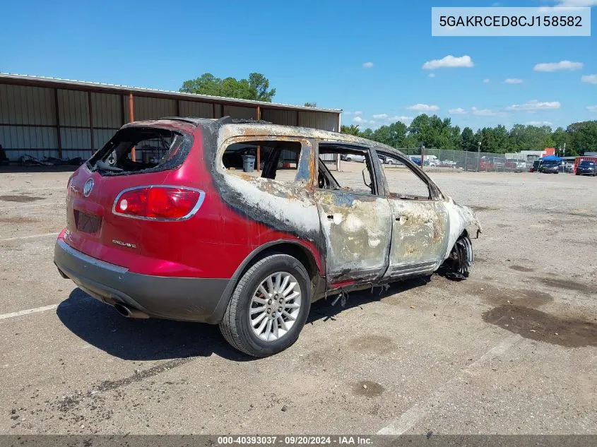 2012 Buick Enclave Leather VIN: 5GAKRCED8CJ158582 Lot: 40393037