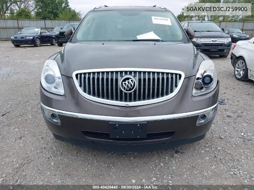 2012 Buick Enclave Leather VIN: 5GAKVCED3CJ259900 Lot: 40420440