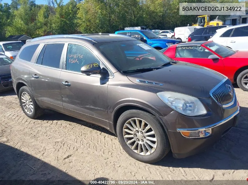 2012 Buick Enclave Leather VIN: 5GAKVCED2CJ134922 Lot: 40422795