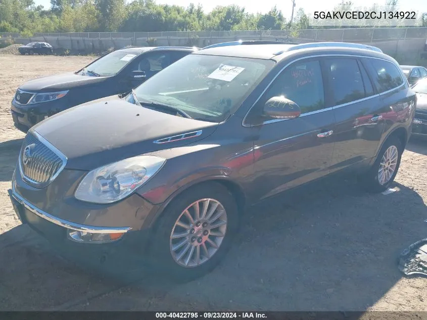 2012 Buick Enclave Leather VIN: 5GAKVCED2CJ134922 Lot: 40422795