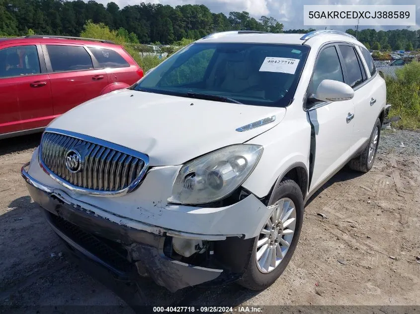 2012 Buick Enclave Leather VIN: 5GAKRCEDXCJ388589 Lot: 40427718