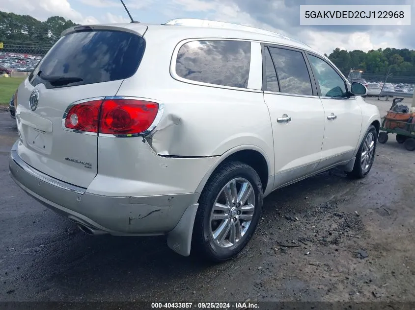 2012 Buick Enclave Premium VIN: 5GAKVDED2CJ122968 Lot: 40433857