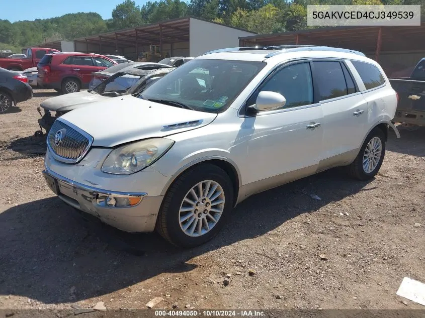 2012 Buick Enclave Leather VIN: 5GAKVCED4CJ349539 Lot: 40494050