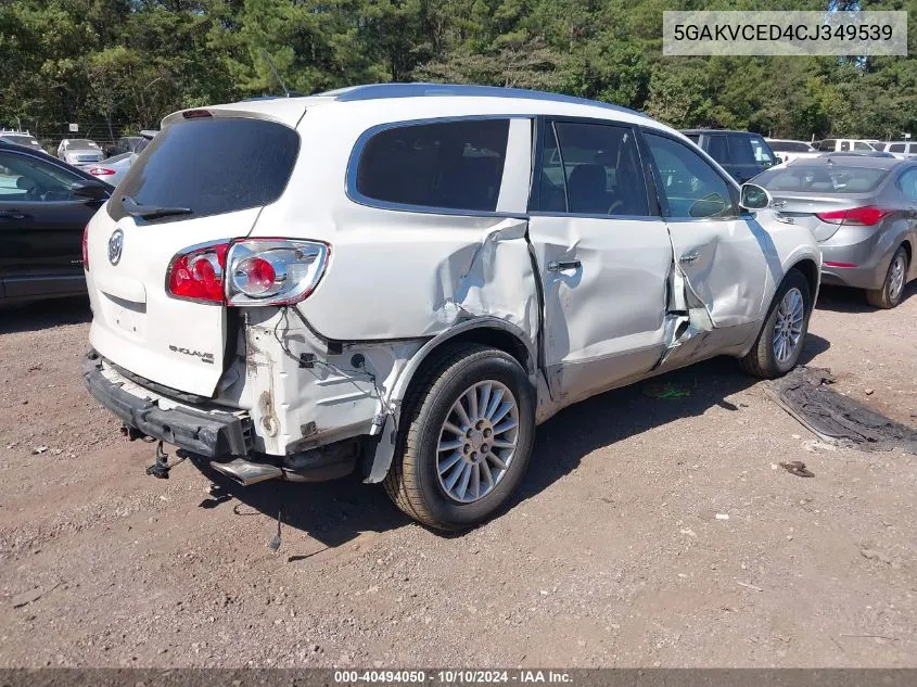 2012 Buick Enclave Leather VIN: 5GAKVCED4CJ349539 Lot: 40494050