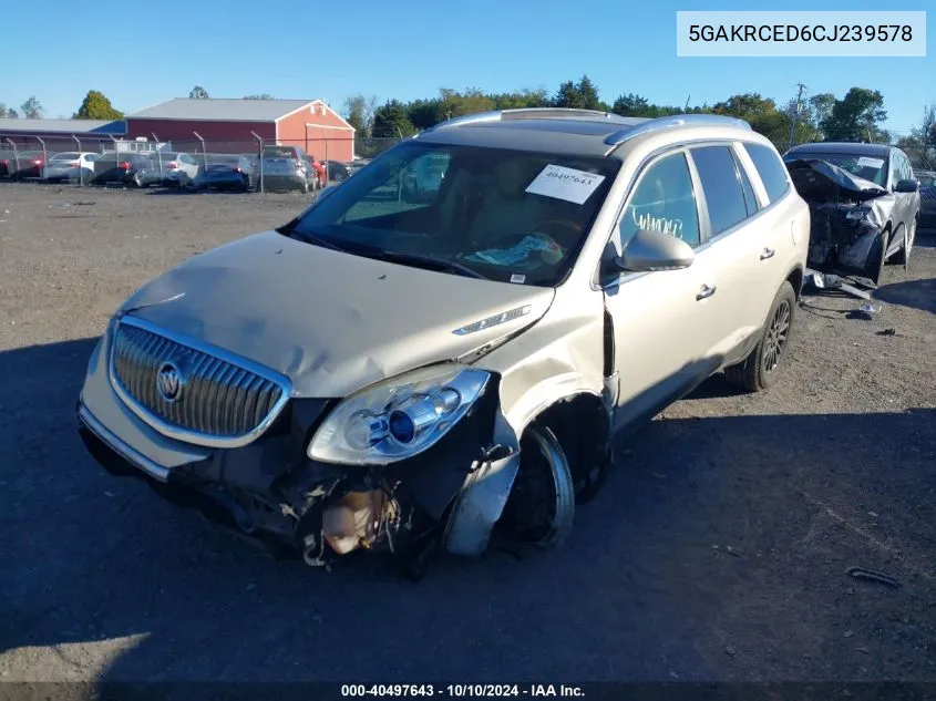 2012 Buick Enclave Leather VIN: 5GAKRCED6CJ239578 Lot: 40497643