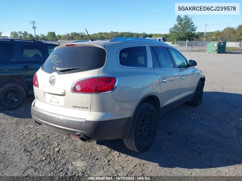 2012 Buick Enclave Leather VIN: 5GAKRCED6CJ239578 Lot: 40497643