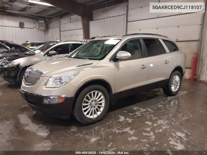 2012 Buick Enclave Leather VIN: 5GAKRCED9CJ118107 Lot: 40518025