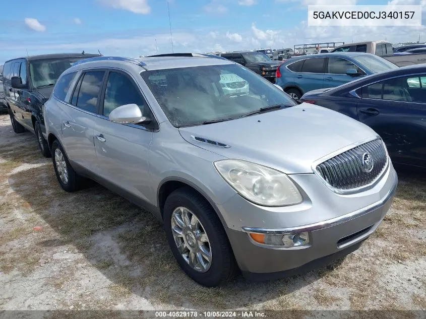 2012 Buick Enclave VIN: 5GAKVCED0CJ340157 Lot: 40529178