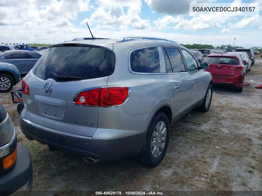 2012 Buick Enclave VIN: 5GAKVCED0CJ340157 Lot: 40529178