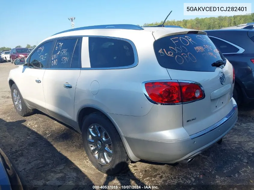 2012 Buick Enclave Leather VIN: 5GAKVCED1CJ282401 Lot: 40537015