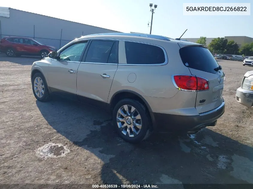 2012 Buick Enclave Premium VIN: 5GAKRDED8CJ266822 Lot: 40538539