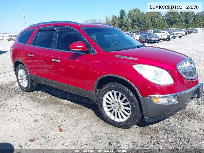 2012 Buick Enclave Leather VIN: 5GAKVCED1CJ163070 Lot: 40563093