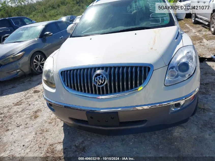 2012 Buick Enclave Leather VIN: 5GAKRCED7CJ421077 Lot: 40603219