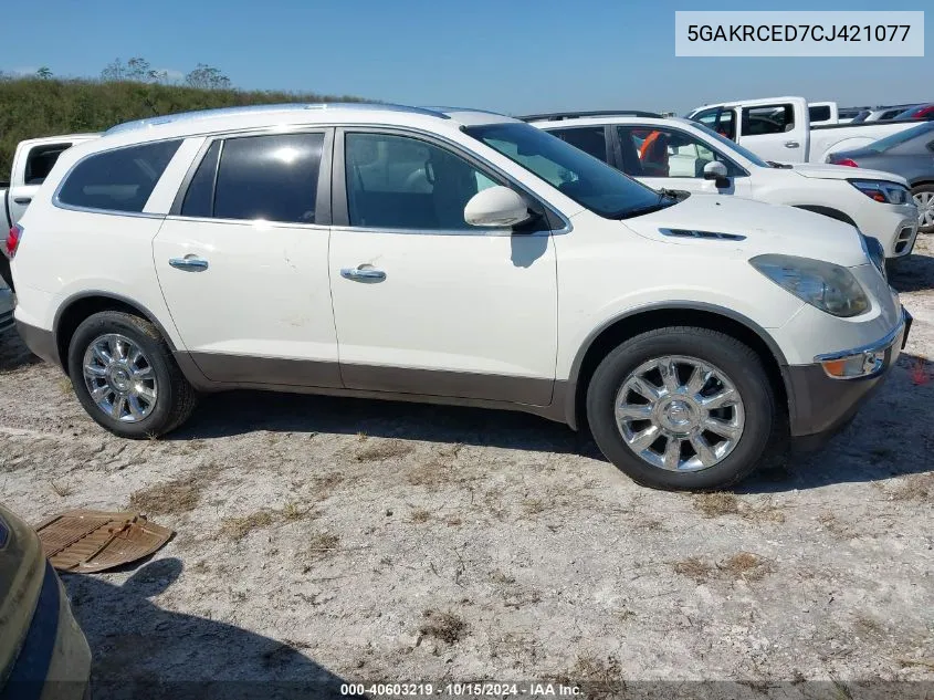 2012 Buick Enclave Leather VIN: 5GAKRCED7CJ421077 Lot: 40603219