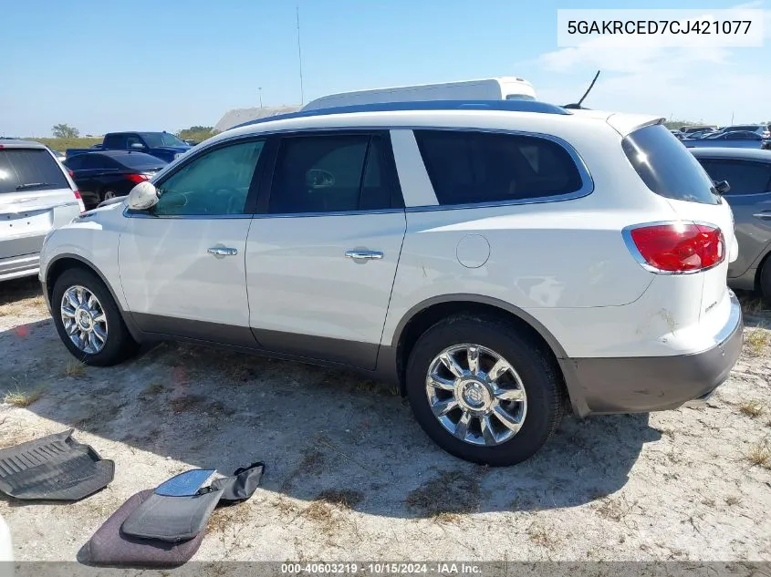 2012 Buick Enclave Leather VIN: 5GAKRCED7CJ421077 Lot: 40603219