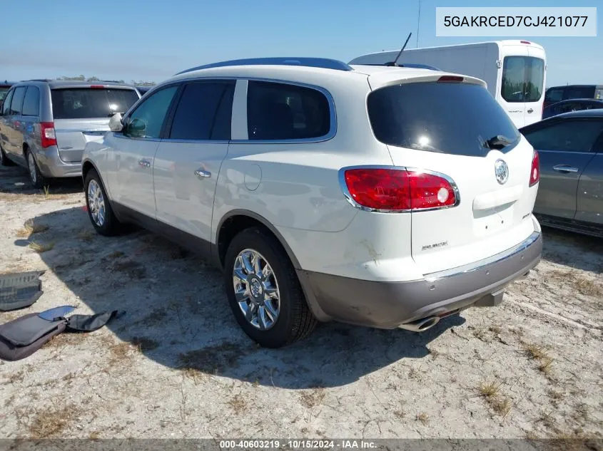 2012 Buick Enclave Leather VIN: 5GAKRCED7CJ421077 Lot: 40603219