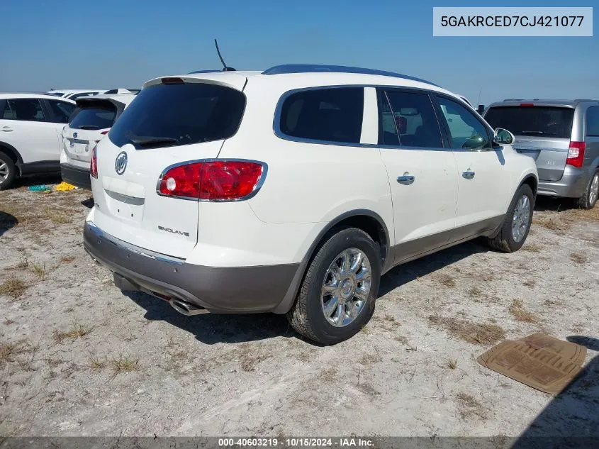 2012 Buick Enclave Leather VIN: 5GAKRCED7CJ421077 Lot: 40603219