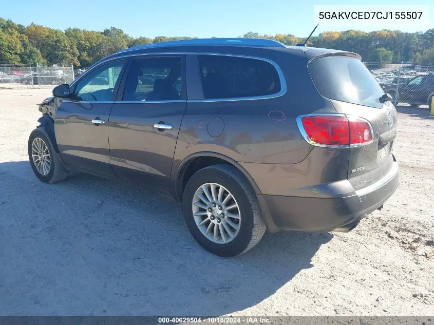 2012 Buick Enclave Leather VIN: 5GAKVCED7CJ155507 Lot: 40629504