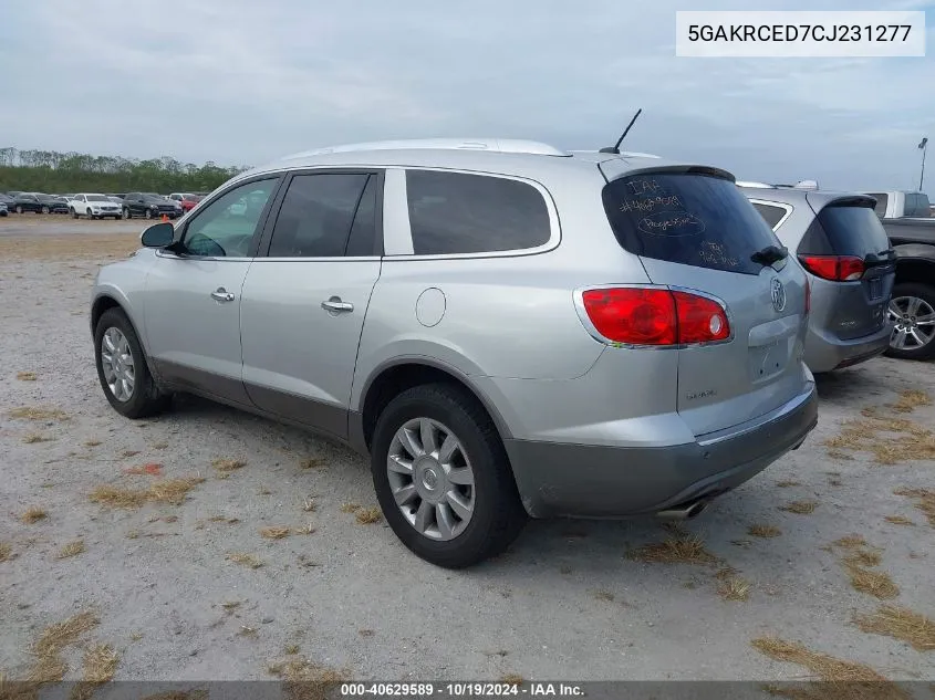 2012 Buick Enclave Leather VIN: 5GAKRCED7CJ231277 Lot: 40629589