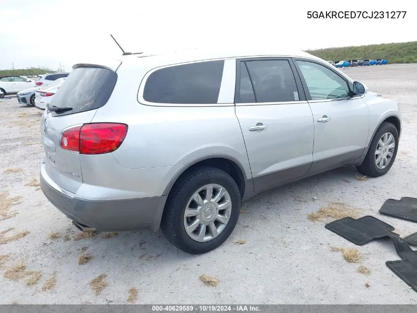 2012 Buick Enclave Leather VIN: 5GAKRCED7CJ231277 Lot: 40629589