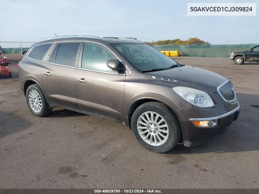 2012 Buick Enclave VIN: 5GAKVCED1CJ309824 Lot: 40639780