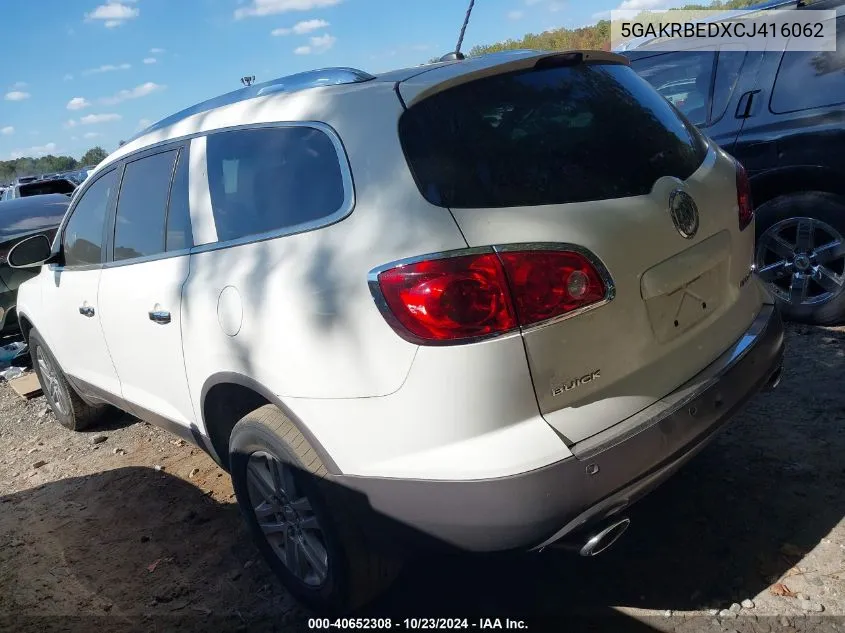 2012 Buick Enclave Convenience VIN: 5GAKRBEDXCJ416062 Lot: 40652308