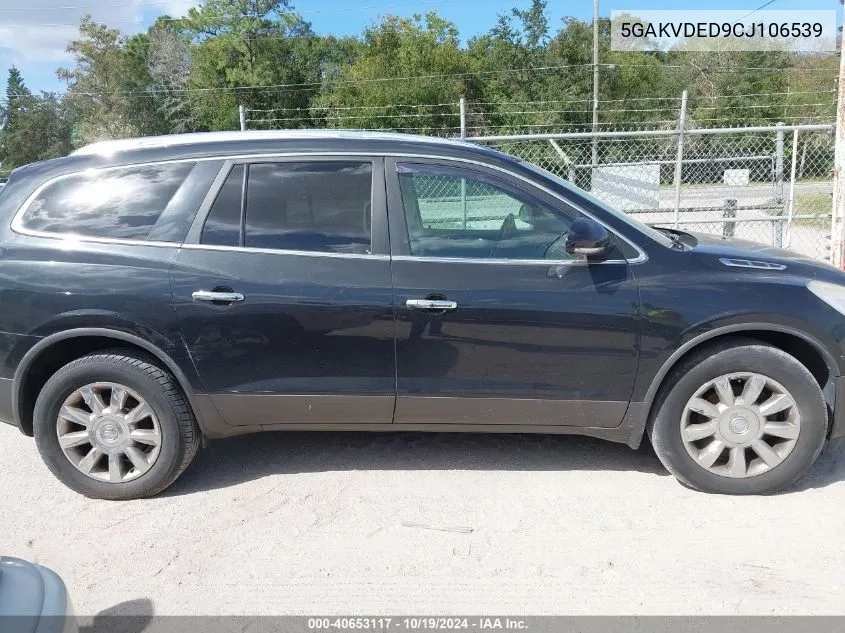 2012 Buick Enclave Premium VIN: 5GAKVDED9CJ106539 Lot: 40653117