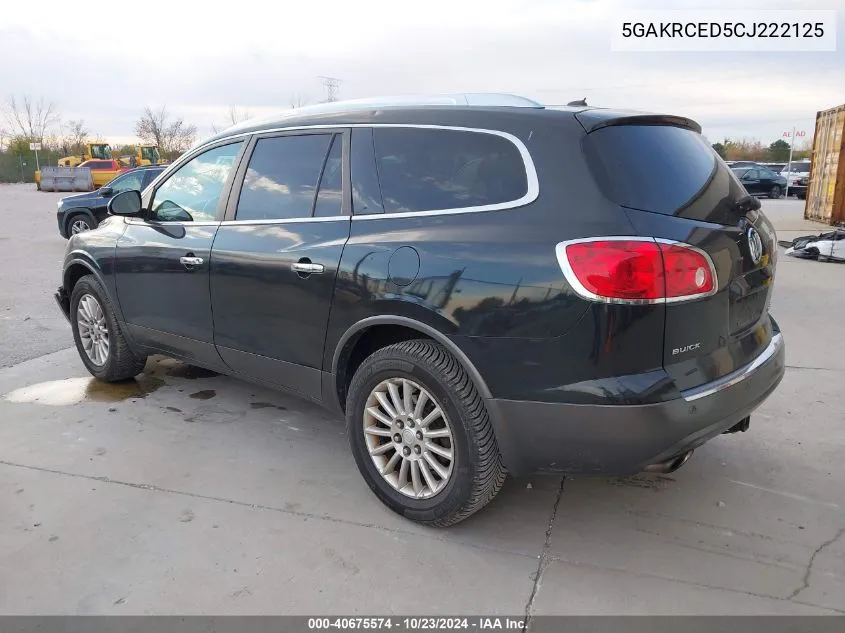 2012 Buick Enclave Leather VIN: 5GAKRCED5CJ222125 Lot: 40675574