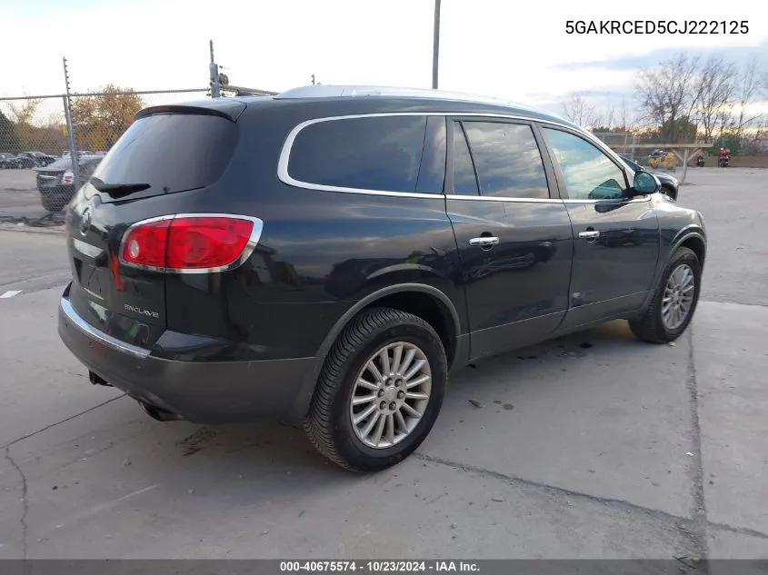 2012 Buick Enclave Leather VIN: 5GAKRCED5CJ222125 Lot: 40675574