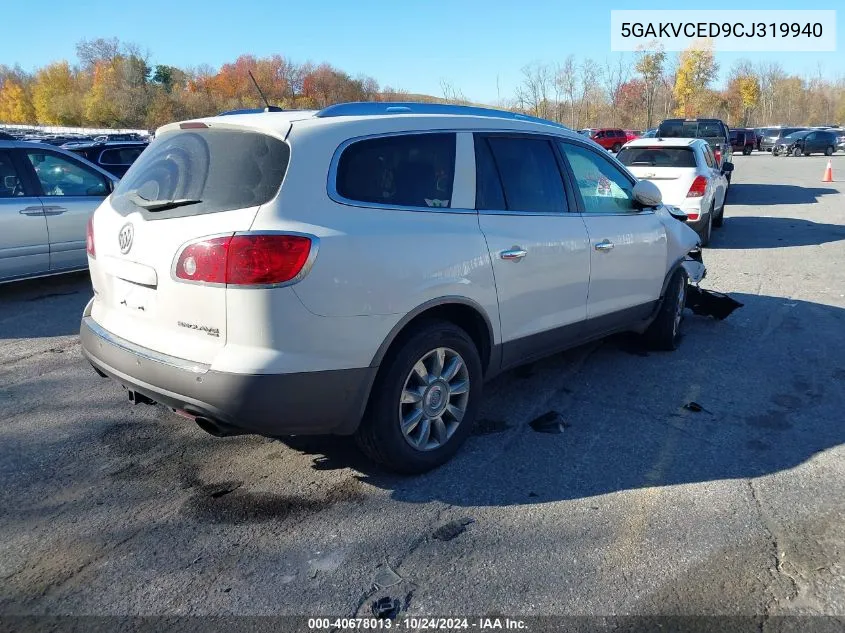 2012 Buick Enclave VIN: 5GAKVCED9CJ319940 Lot: 40678013