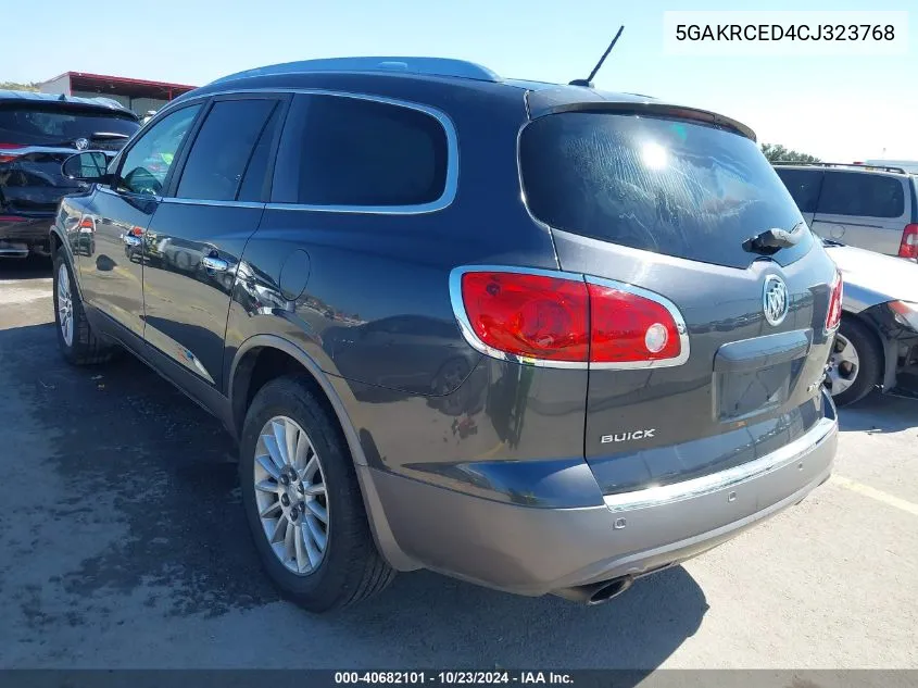 2012 Buick Enclave Leather VIN: 5GAKRCED4CJ323768 Lot: 40682101