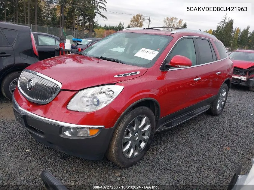 2012 Buick Enclave Premium VIN: 5GAKVDED8CJ421963 Lot: 40727253