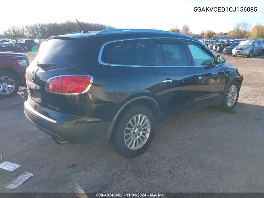 2012 Buick Enclave Leather VIN: 5GAKVCED1CJ156085 Lot: 40748452