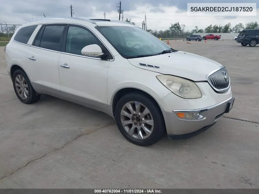 2012 Buick Enclave Premium VIN: 5GAKRDED2CJ187520 Lot: 40762004