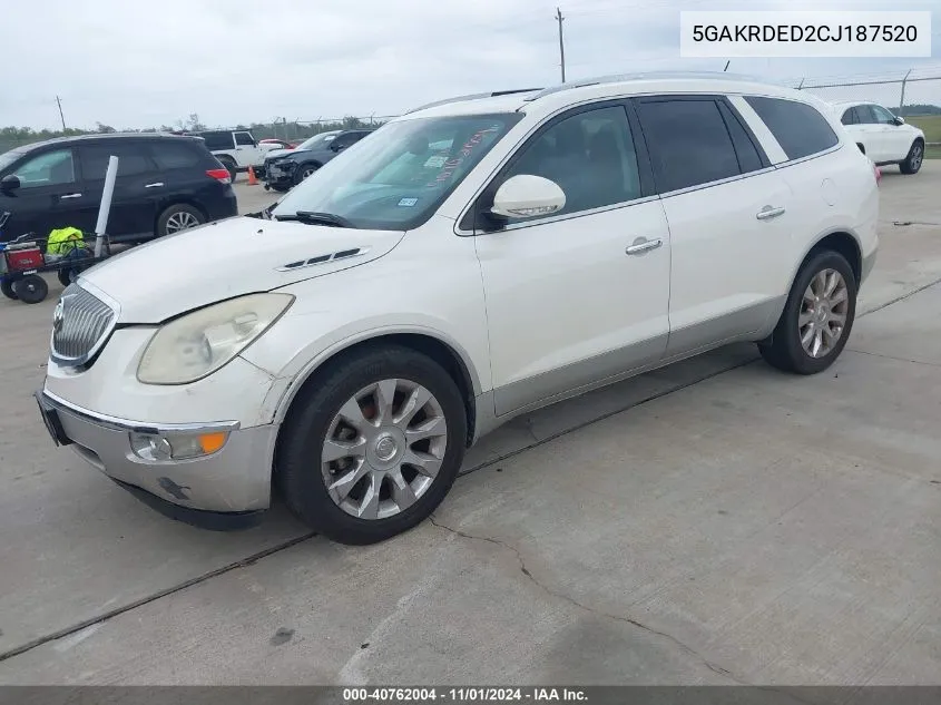 2012 Buick Enclave Premium VIN: 5GAKRDED2CJ187520 Lot: 40762004